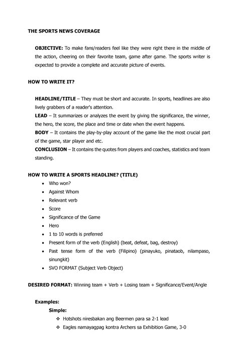 news writing filipino example|fact sheet .